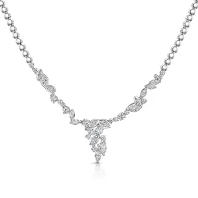 18ct White gold Diamond Cascade Necklace