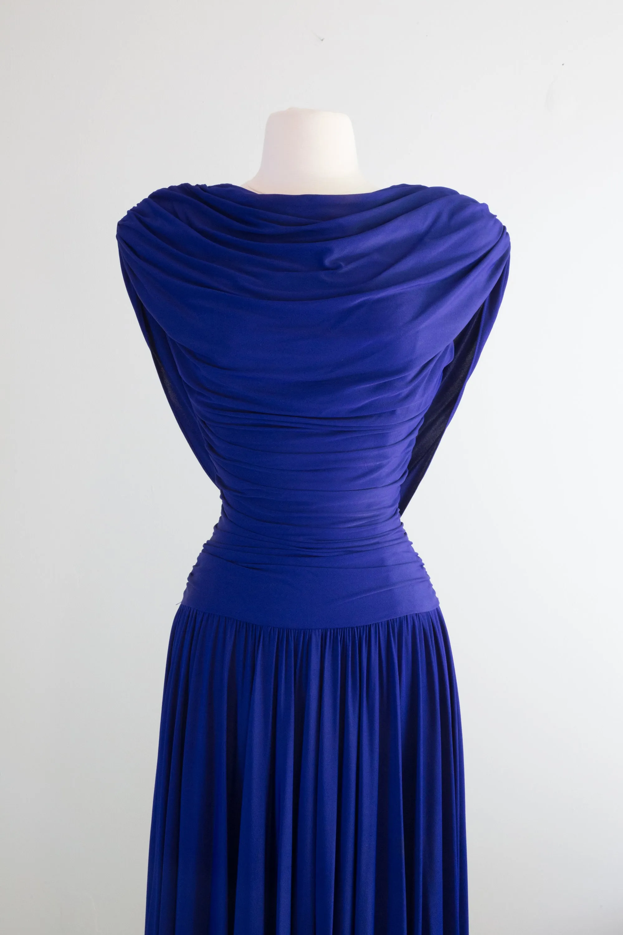 1980's BLUE FLAME Bombshell Dress By Casadei / SM