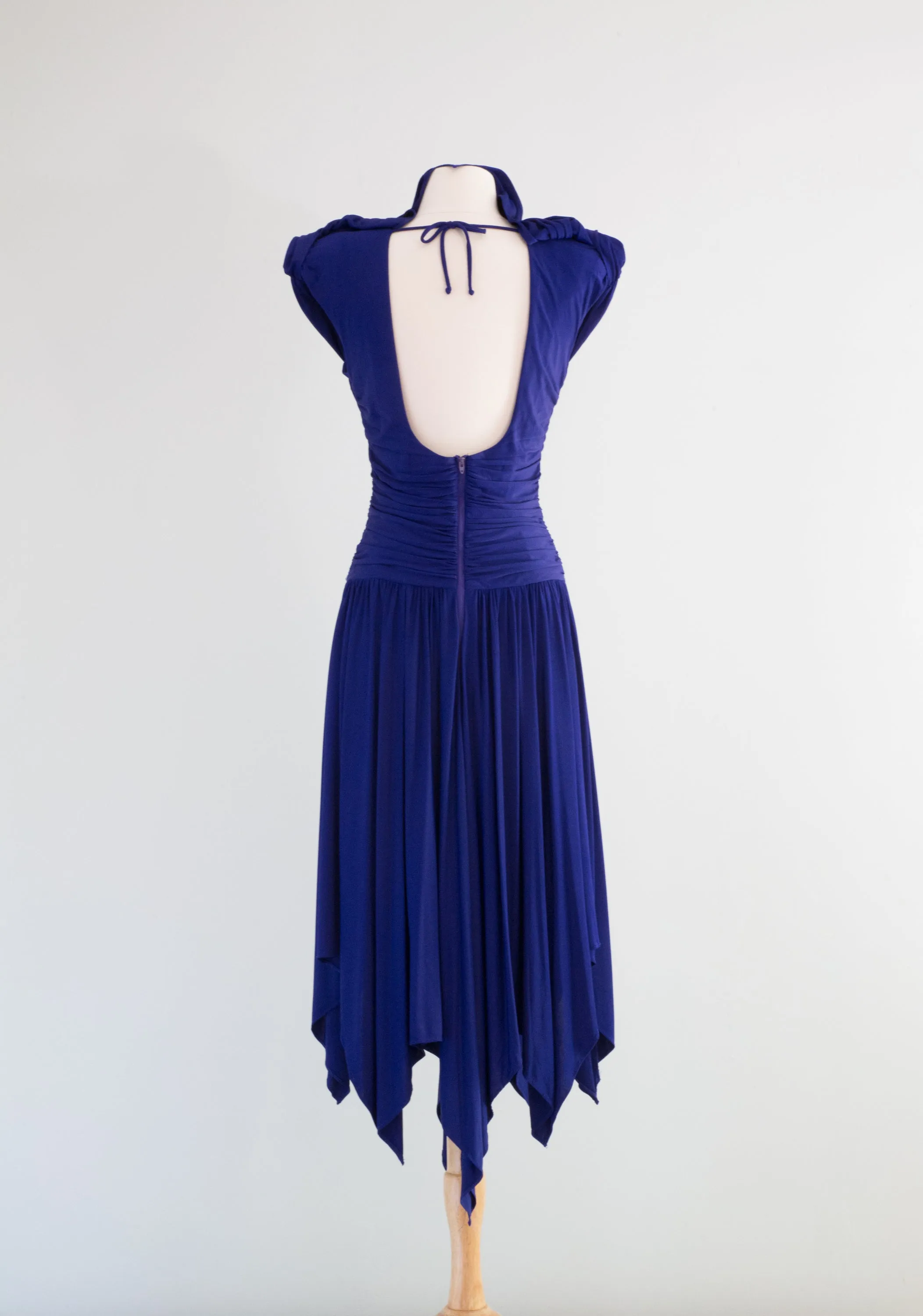 1980's BLUE FLAME Bombshell Dress By Casadei / SM