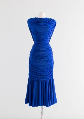 1980's BLUE STEEL Bombshell Dress By Casedei / SM