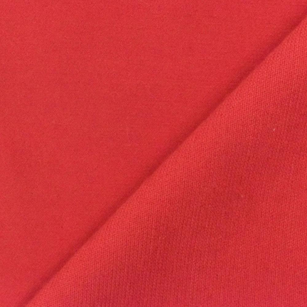 2 5/8 YD PC-Tropical Red Solid Poly Double Weave Woven Fabric