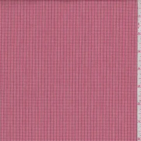 3 1/8 YD PC-Crimson/Maroon Micro Plaid Shirting Fabric