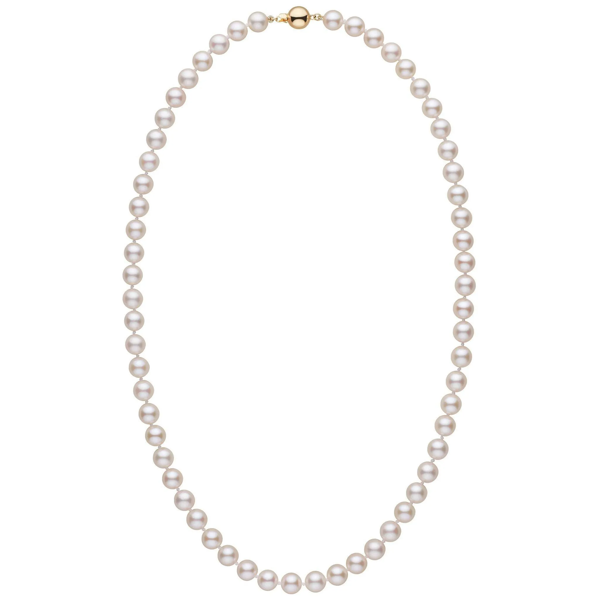 7.0-7.5 mm White Akoya 22 inch AA  Pearl Necklace