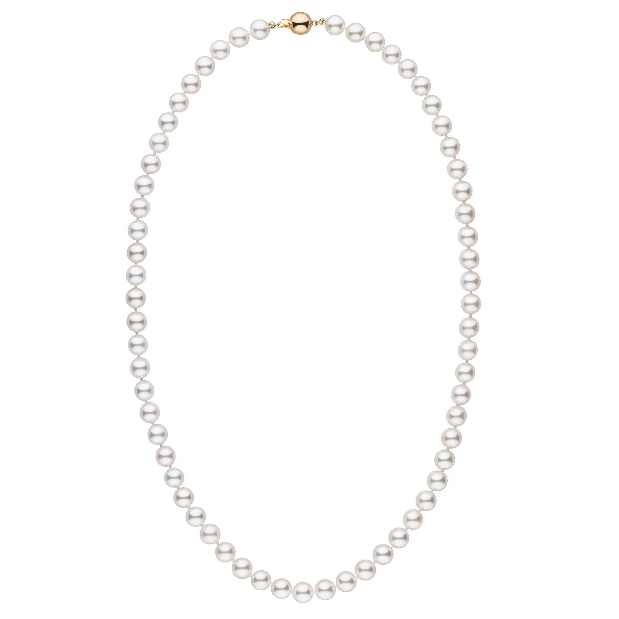 7.0-7.5 mm White Akoya 22 inch AAA Pearl Necklace