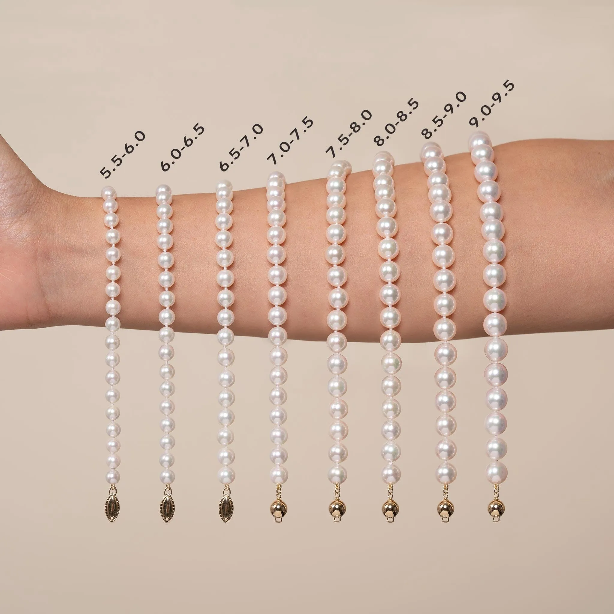 7.5-8.0 mm White Akoya AAA Pearl Bracelet