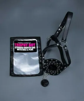 ANDREW CHRISTIAN Trophy Boy Studded Mouth Gag w/ Hole & Plug 43