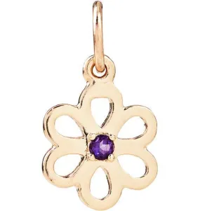 Birthstone Flower Charm With Amethyst