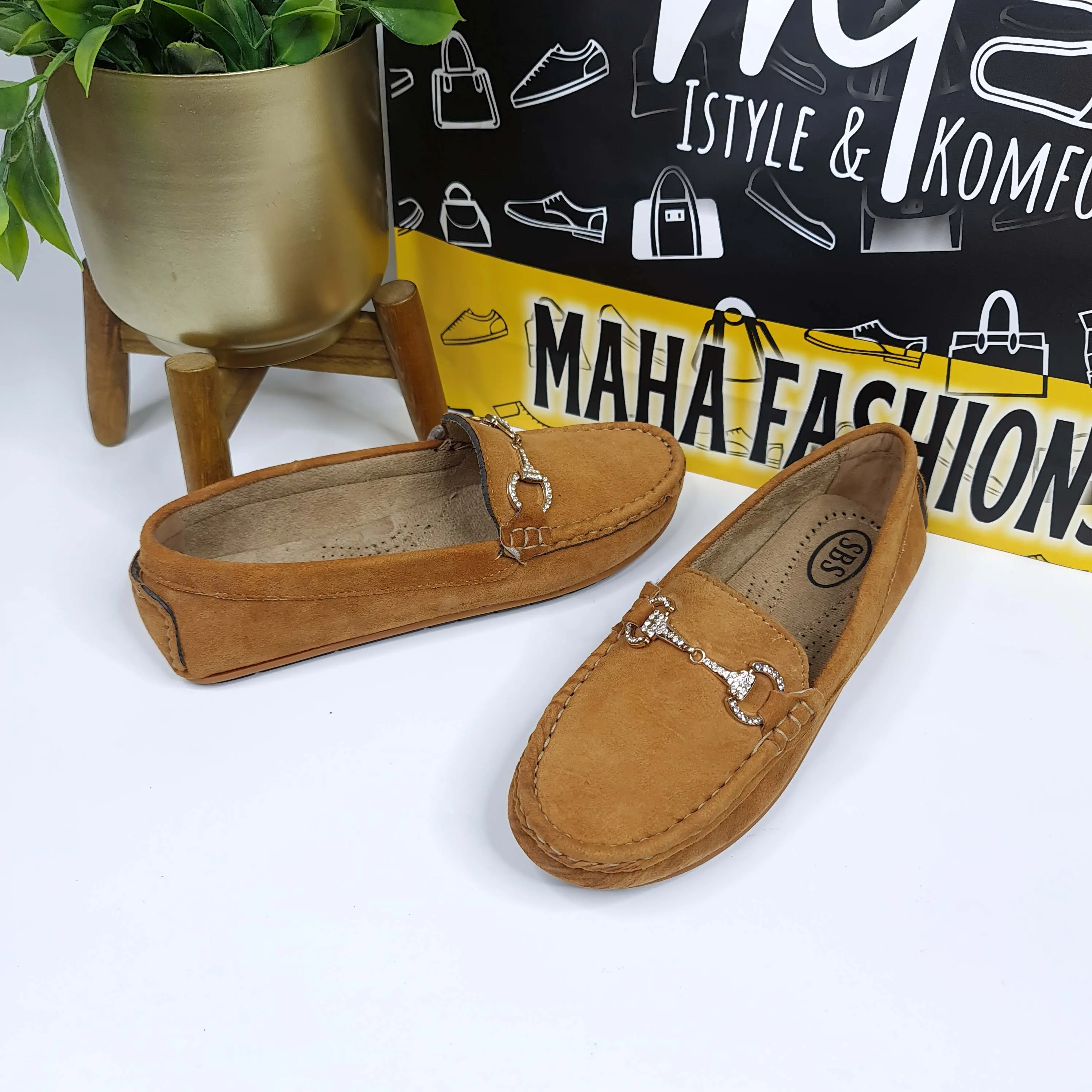 Buckle Leather Moccasins