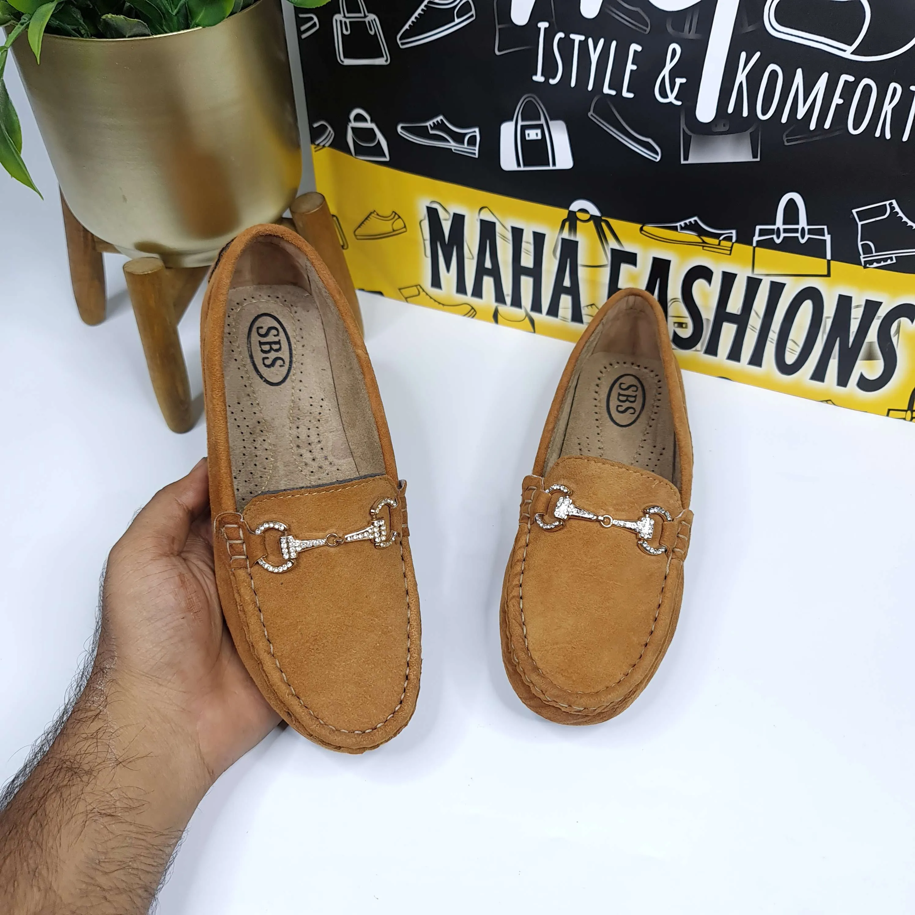 Buckle Leather Moccasins