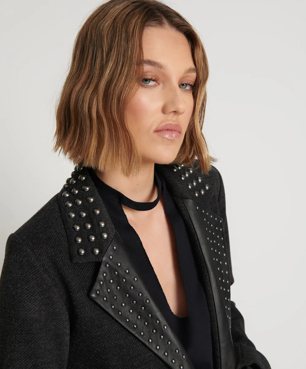 CHARCOAL STUDDED BLAZER