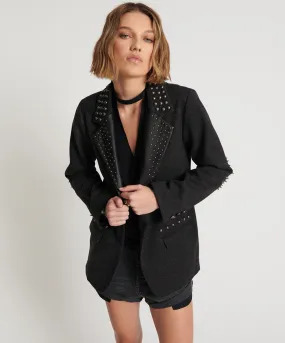 CHARCOAL STUDDED BLAZER