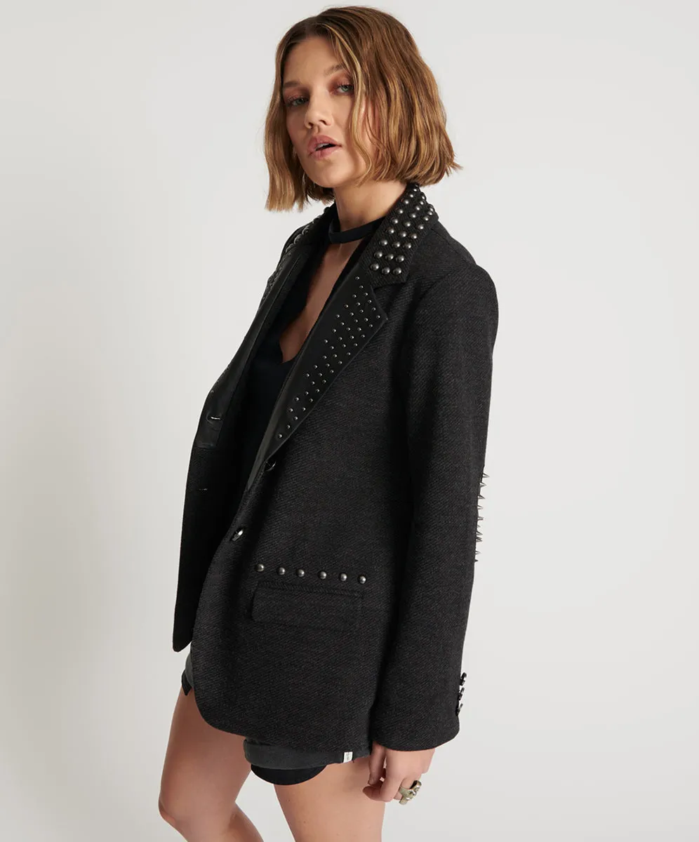 CHARCOAL STUDDED BLAZER