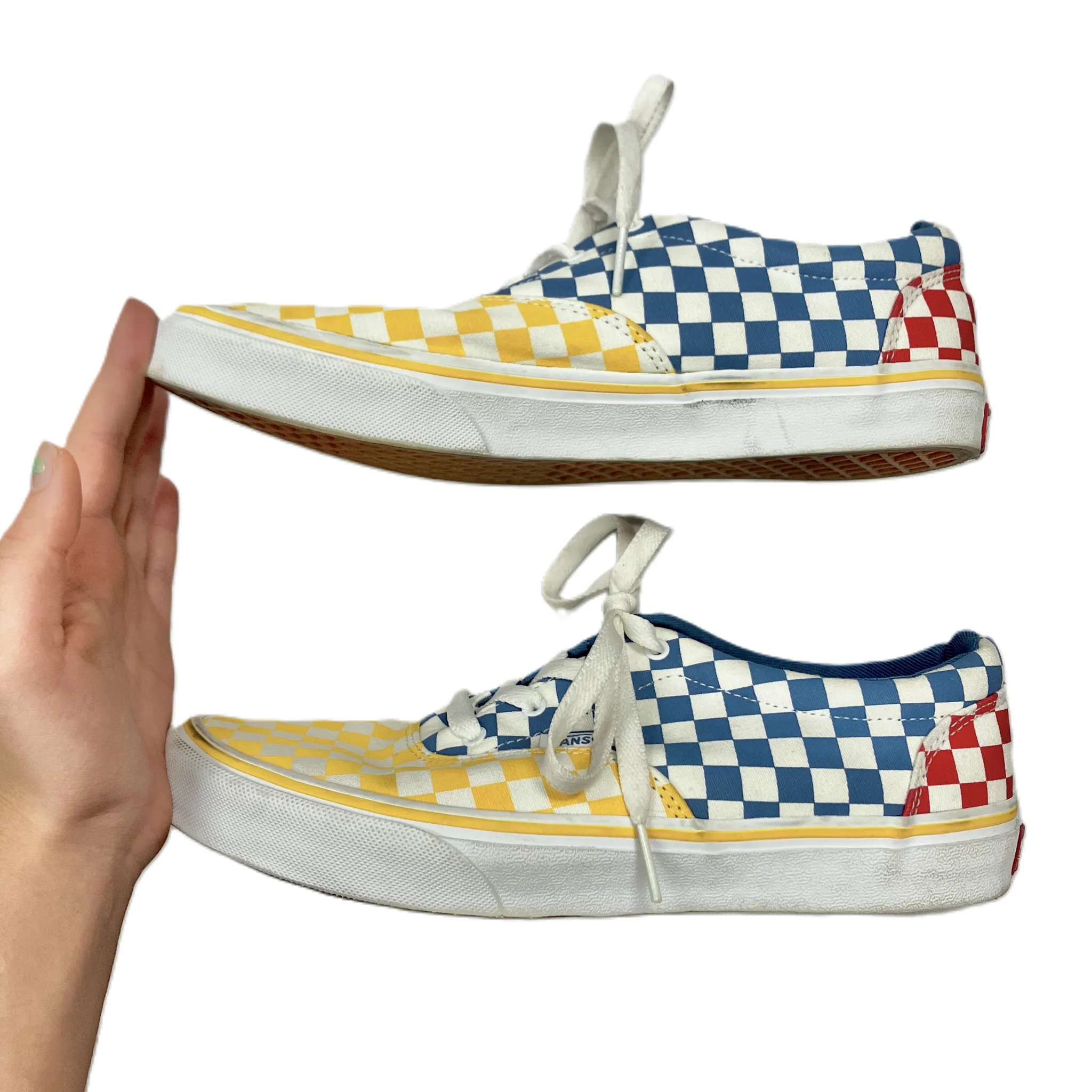 Checkered Pattern Shoes Sneakers By Vans, Size: 8.5