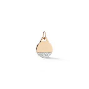 DORA 18K GOLD AND 1/3 DIAMOND BOTTOM SMALL DISC CHARM