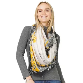 Floral Print Satin Oblong Scarf