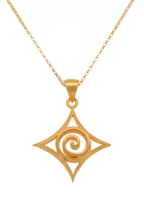 Gratitude Spiral Pendant Necklace 24K Gold Vermeil