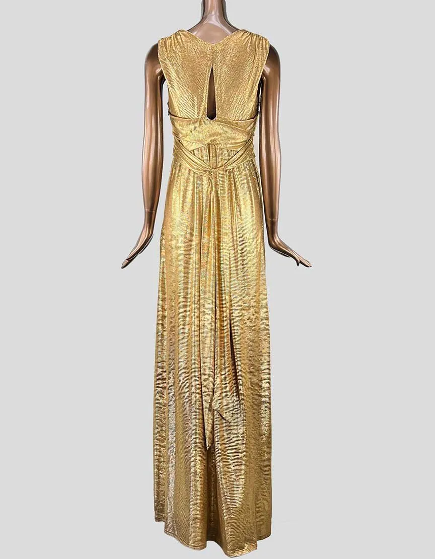 Halston Heritage Gold Evening Gown - Medium