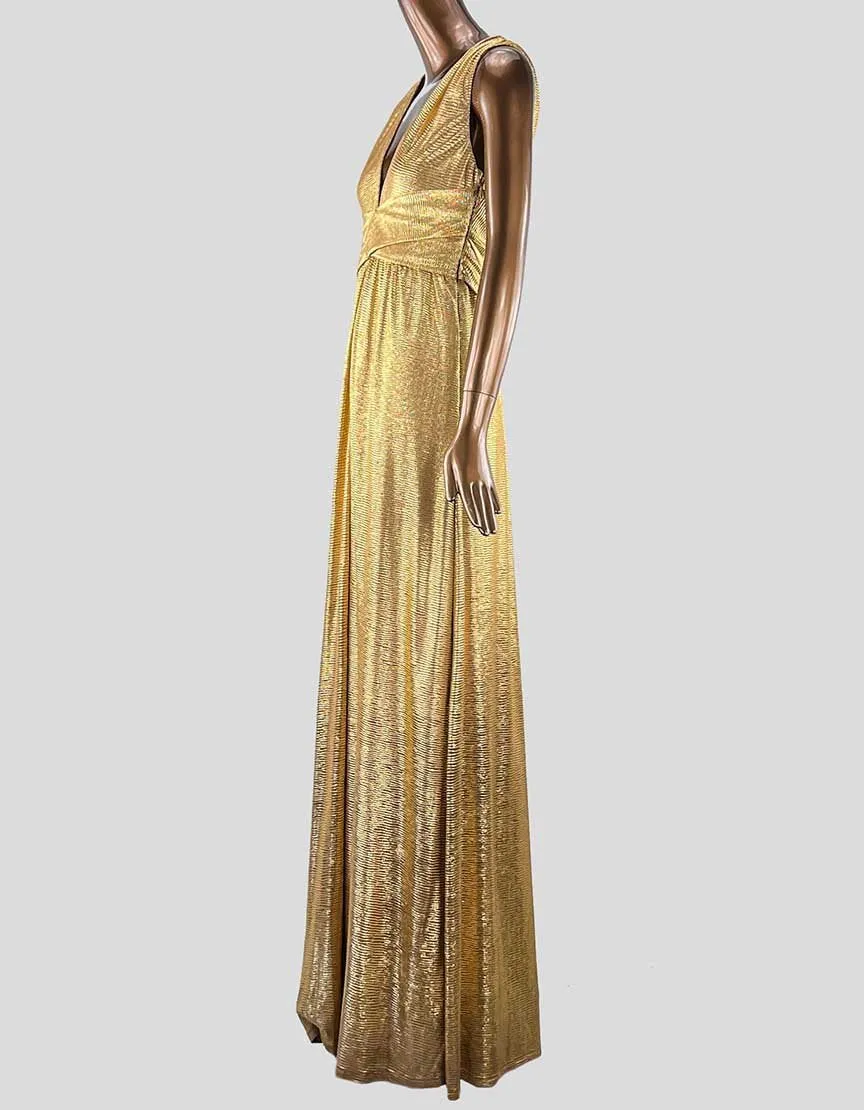 Halston Heritage Gold Evening Gown - Medium