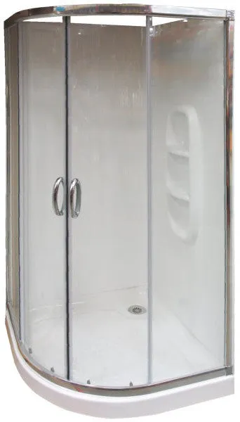 Henry Brooks Corner Shower Collesium Curved Chrome Doors 900mm x 900mm – Moulded Wall Liner