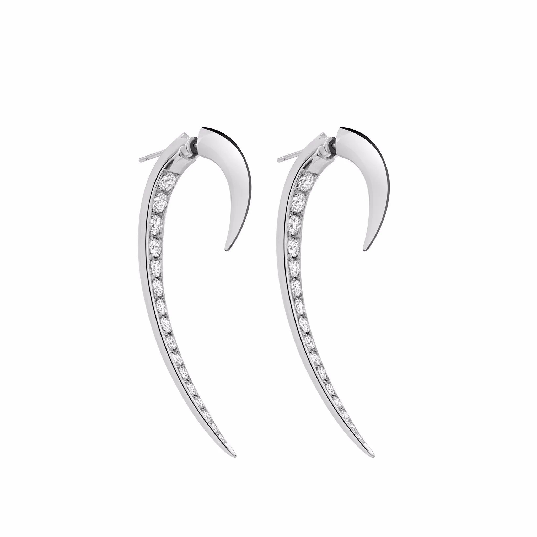 Hook Fine Earrings - 18ct White Gold & Diamond