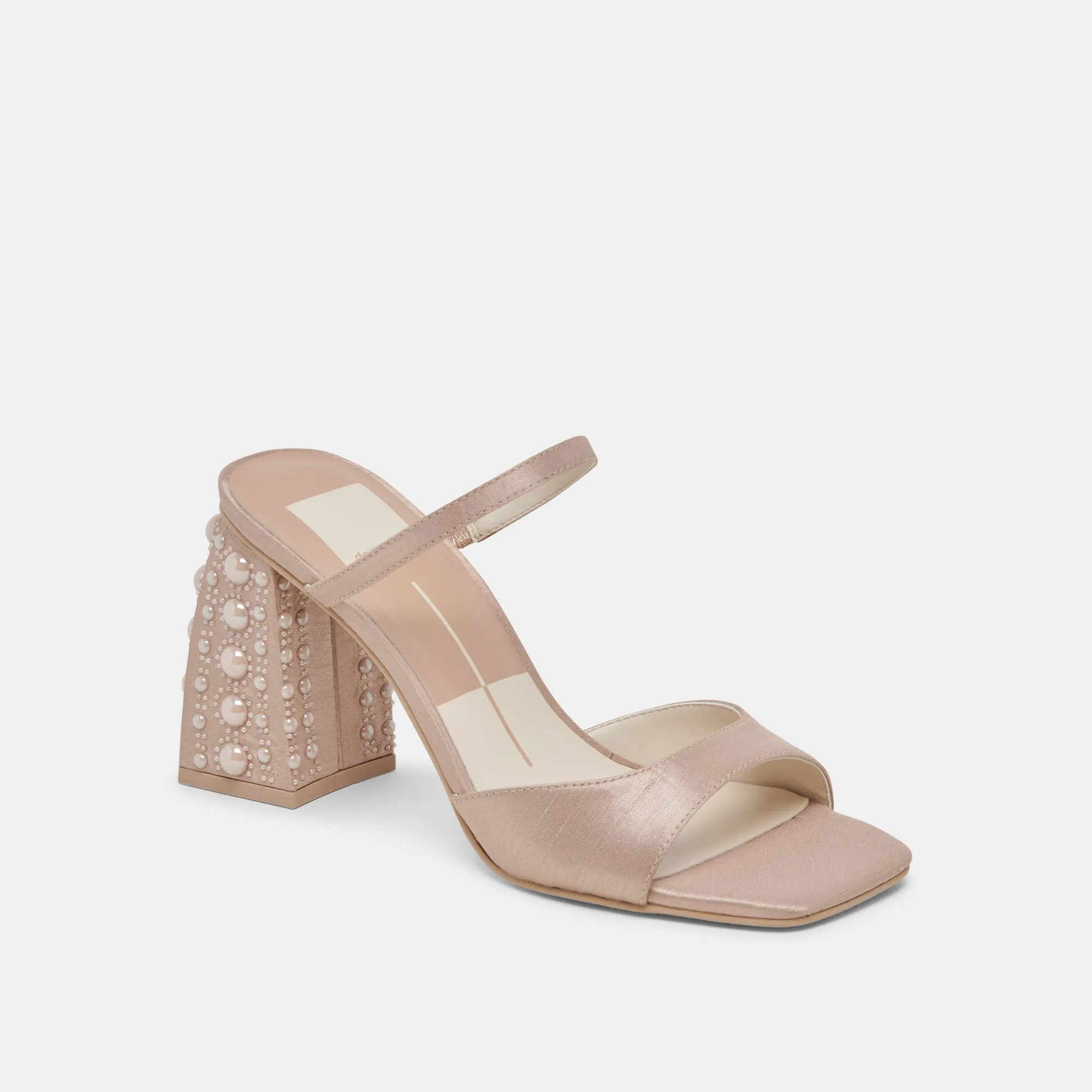 JEMMY PEARL HEELS CHAMPAGNE SILK