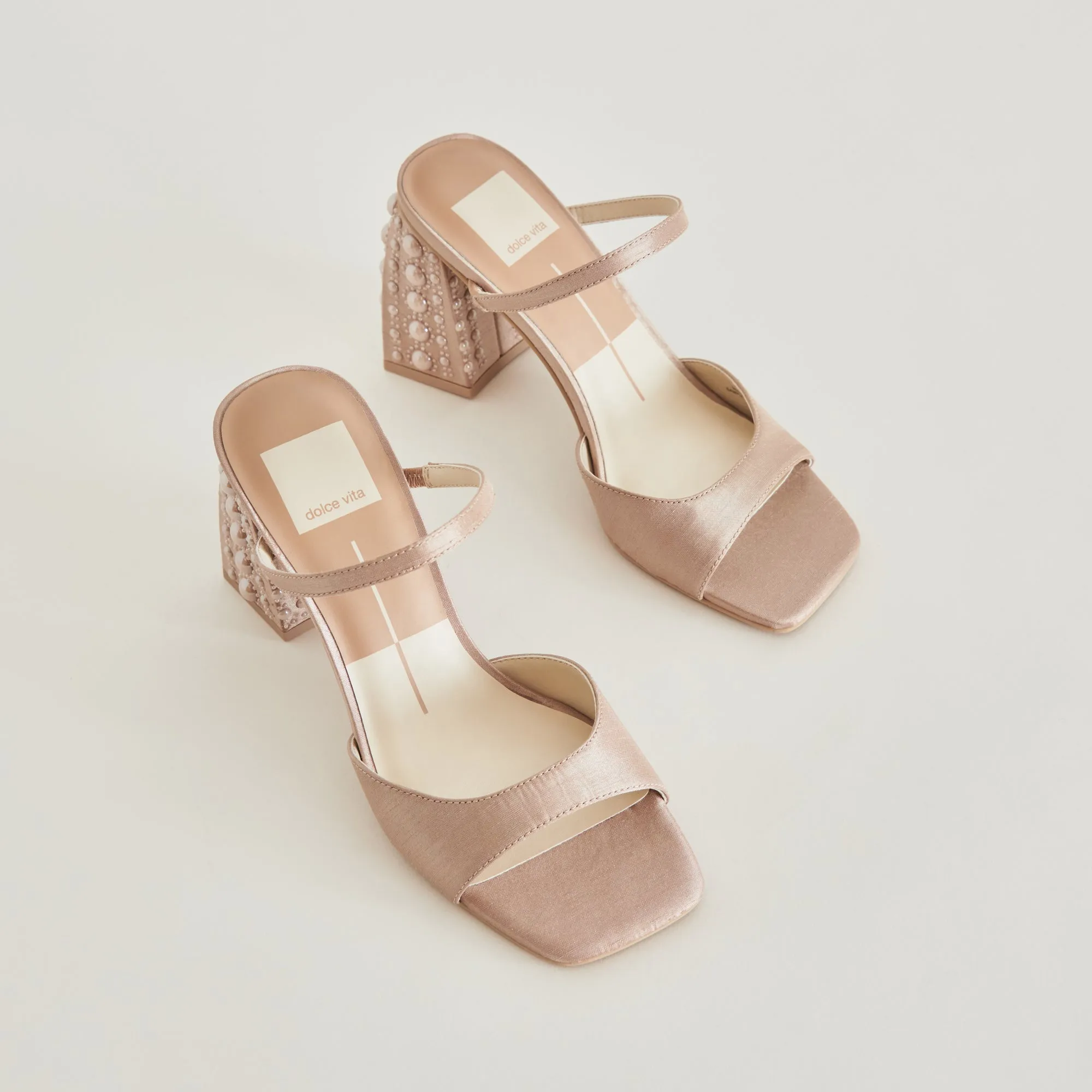 JEMMY PEARL HEELS CHAMPAGNE SILK