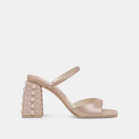 JEMMY PEARL HEELS CHAMPAGNE SILK