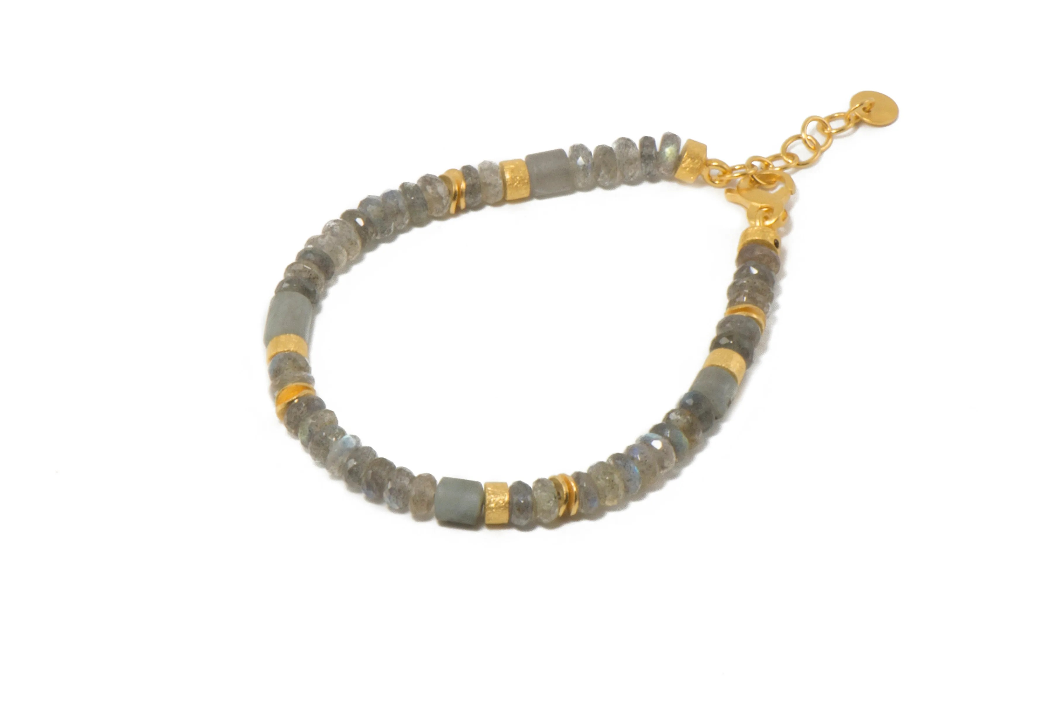 Labradorite Bracelet 5mm 24K Fair Trade Gold Vermeil