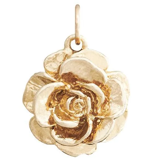 Large Tea Rose Flower Charm