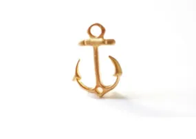 Matte Vermeil Gold Anchor Connector - 18k gold plated over sterling silver, Gold Anchor Link Spacer Connector, Nautical Anchor Charm, 101