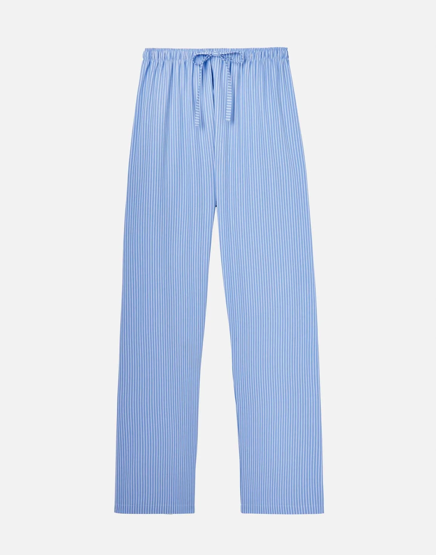 Men's Crisp Cotton Pyjama Trousers - Sky Blue & White Stripe