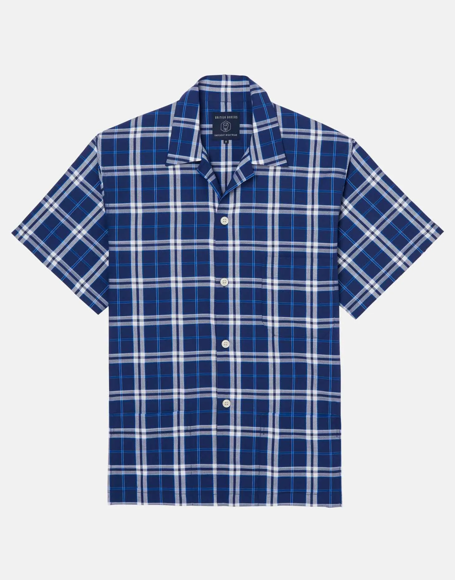 Men's Crisp Cotton Short Pyjama Set – Chester Blue on Blue Check