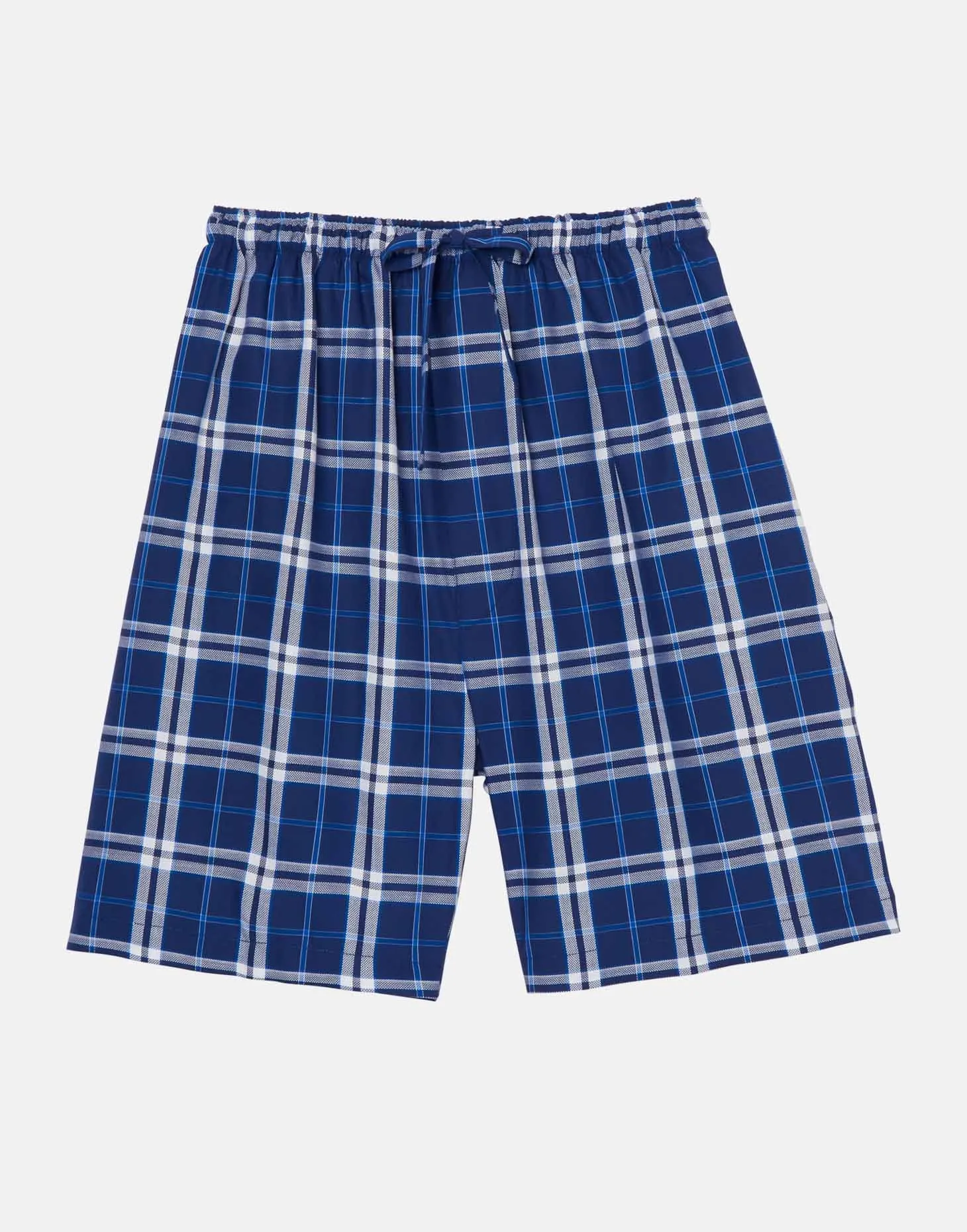 Men's Crisp Cotton Short Pyjama Set – Chester Blue on Blue Check