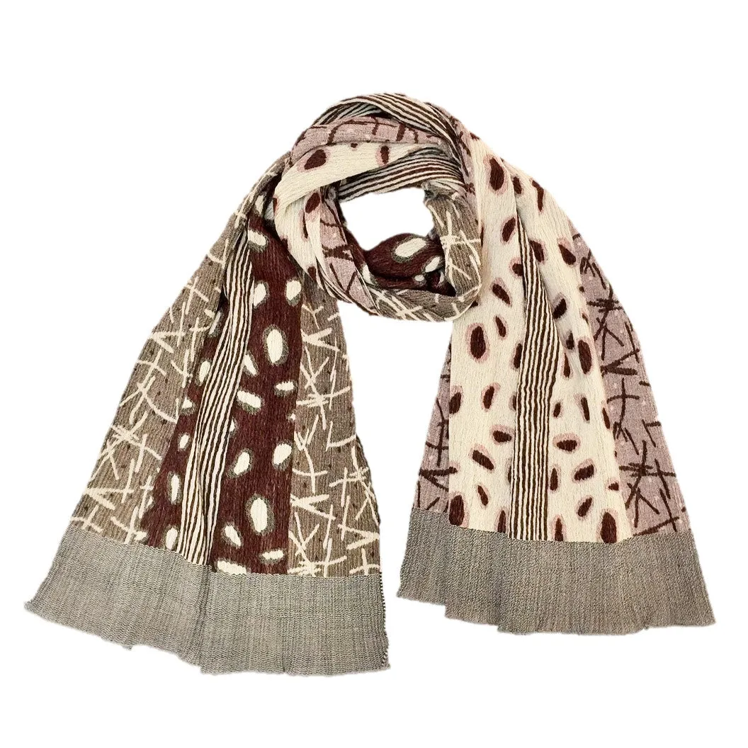 NUNO Shawl: "Watayuki" (Brown/Beige)