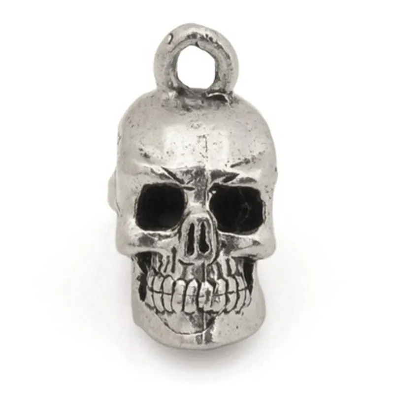 Pewter-17x8mm Pewter Skull Head Charm-3 Dimensional-Antique Silver-Quantity 1