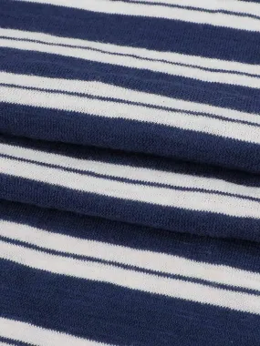 Pure Organic Cotton Light Weight Yarn Dyed Stripe Slub Jersey ( KJ13825-1 )