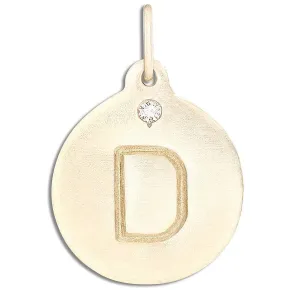 "D" Alphabet Charm With Diamond