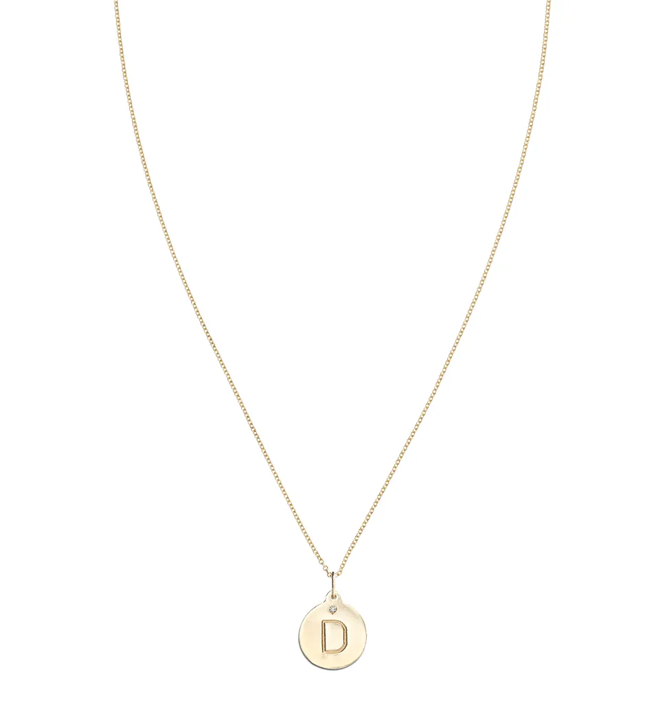 "D" Alphabet Charm With Diamond