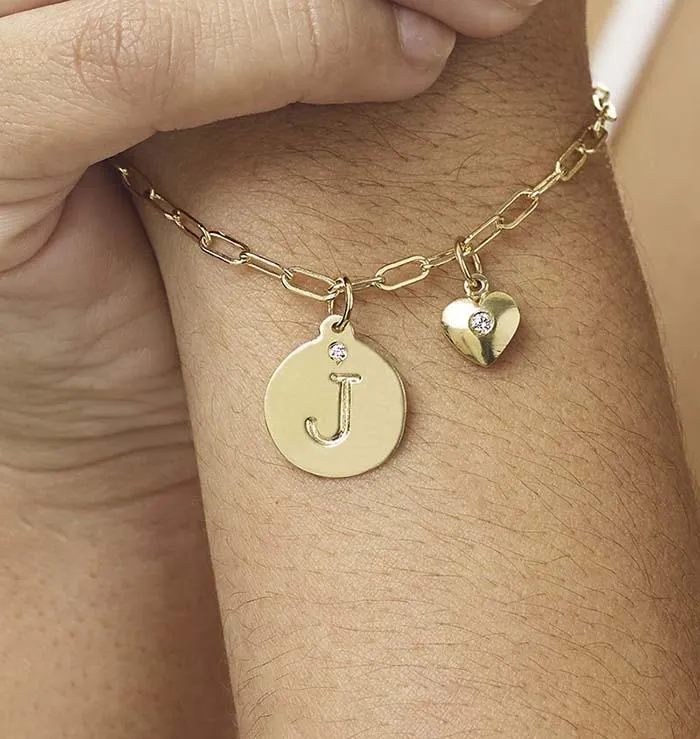 "D" Alphabet Charm With Diamond