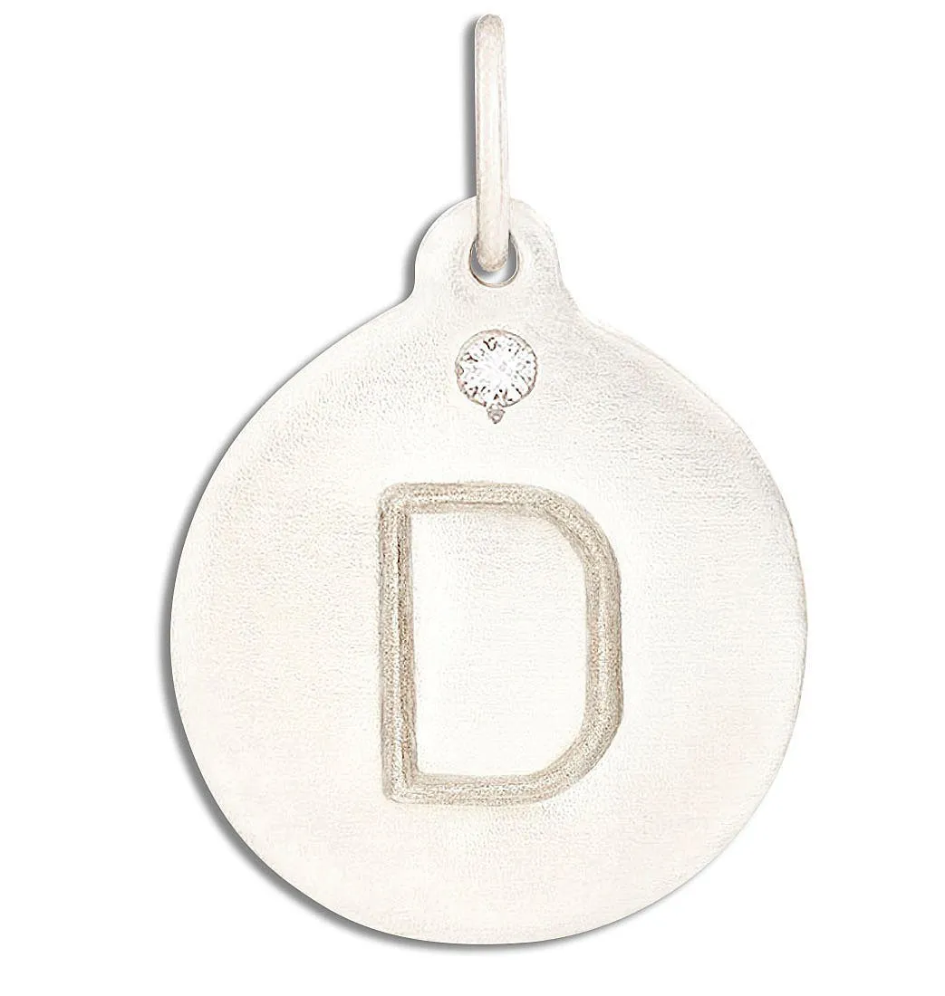 "D" Alphabet Charm With Diamond