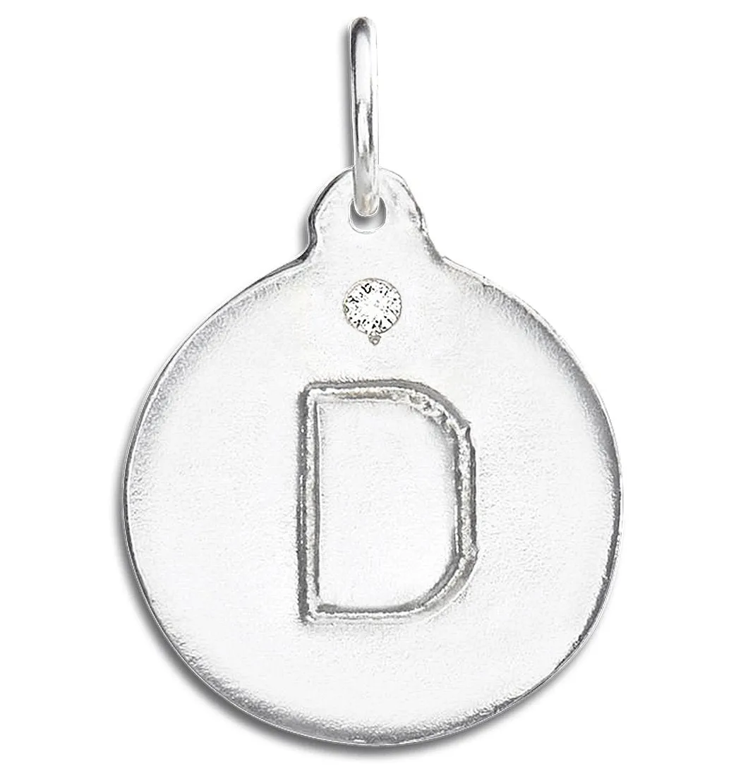 "D" Alphabet Charm With Diamond