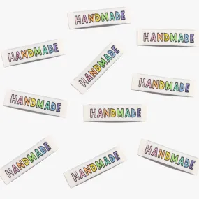 "Handmade Rainbow" Woven Labels | Pack of 10 | Kylie And The Machine