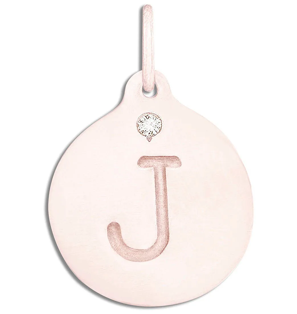 "J" Alphabet Charm With Diamond