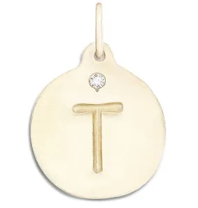 "T" Alphabet Charm With Diamond