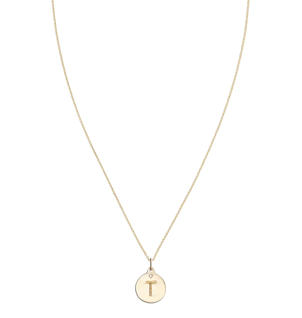 "T" Alphabet Charm With Diamond