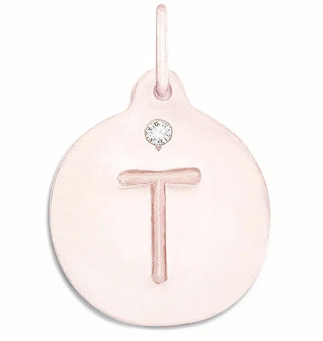 "T" Alphabet Charm With Diamond