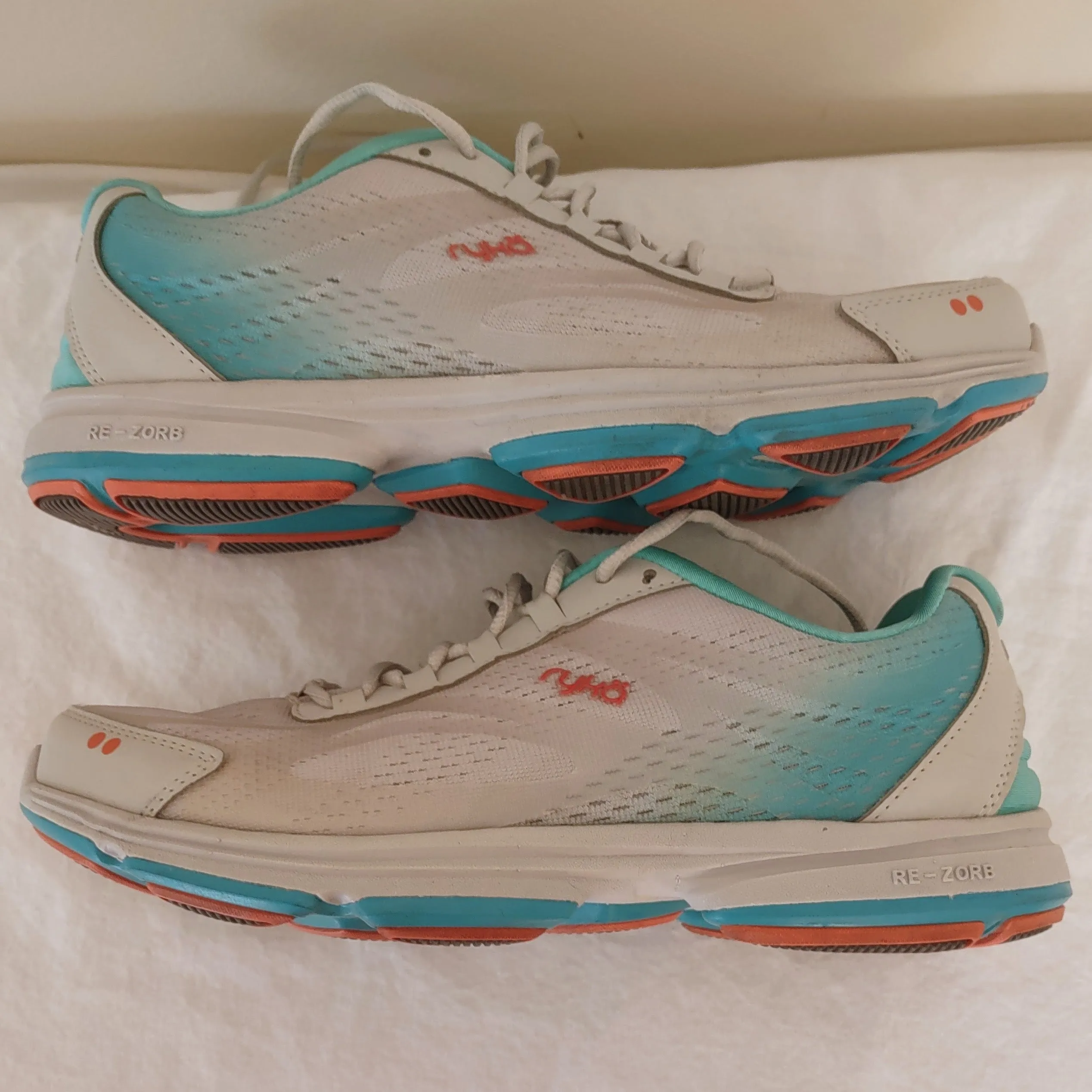 Ryka Devotion Plus 2 Women's 8.5 Walking Shoes Gray/Turquoise Sneaker