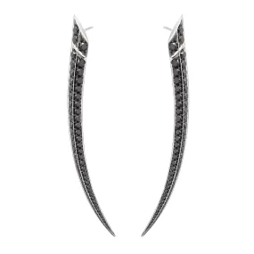 Sabre Fine Large Earrings - 18ct White Gold & Black Diamond