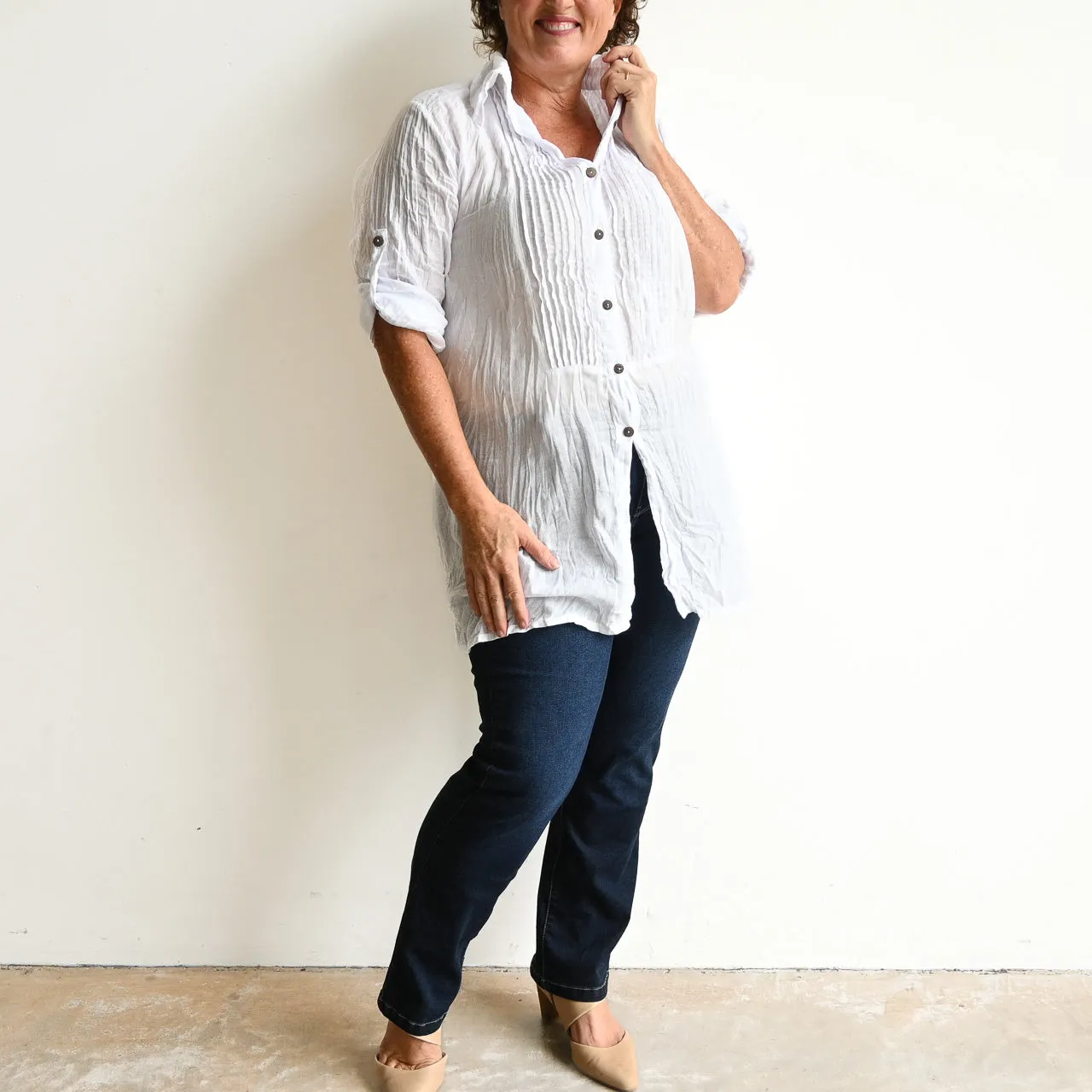 Shirtmaker Cotton Tunic Top