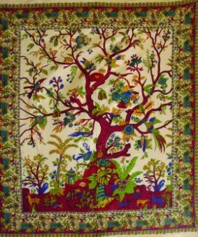 Tapestry ~ Natural Tree of Life ~ Double/Queen